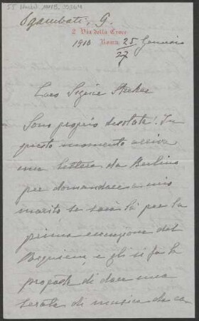 Brief an Ludwig Strecker (senior) und B. Schott's Söhne : 25.01.1910