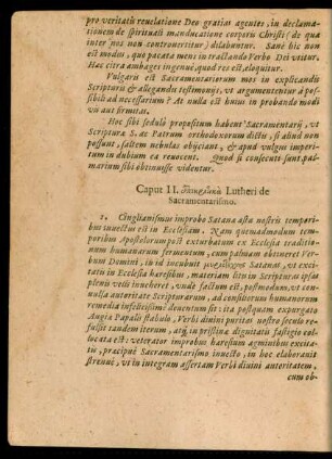 Caput II. ... Lutheri de Sacramentarismo .