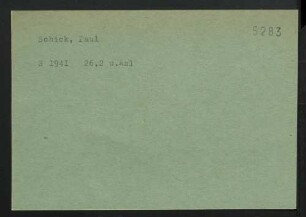Schick, Paul