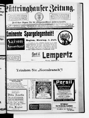 Lüttringhauser Zeitung. 1902-1914