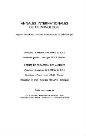 Annales internationales de criminologie