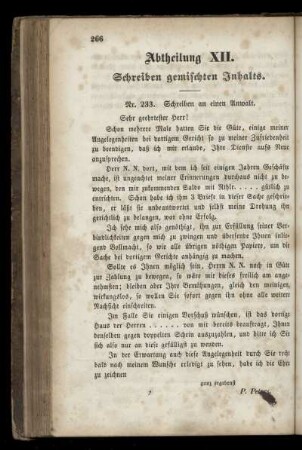 Abtheilung XII. Schreiben gemischten Inhalts