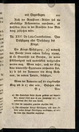 101-114, Tit. XXV. De Litis Contestatione. Von Befestitung oder Verfahung des Kriegs. - Tit. XXXIL. Probation und Beweisung insgemein.