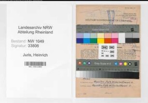 Entnazifizierung Heinrich Juris , geb. 08.02.1902 (Bahnsekretaer)