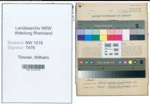 Entnazifizierung Wilhelm Timmer , geb. 24.11.1893 (Oberkellner)