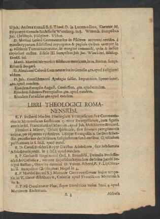 Libri Theologici Romanensium.