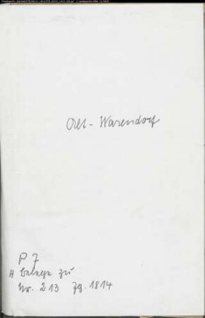 Belegakten zum Aufgebotsregister der Munizipalität Altwarendorf (A 1814)