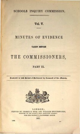 Schools Inquiry Commission, V,II