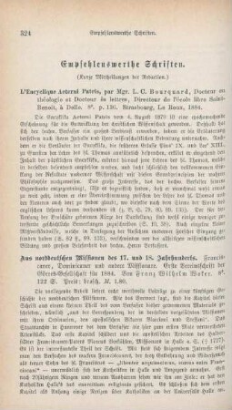 324-330 Empfehlenswerthe Schriften