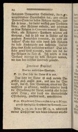 24-31, Zweites Kapitel. Von der natürlichen Theologie.