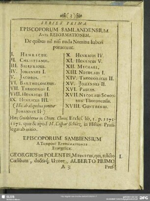Series Prima Episcoporum Samlandensium