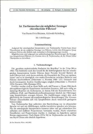 Ist Turfanosuchus ein möglicher Erzeuger chirotheriider Fährten?