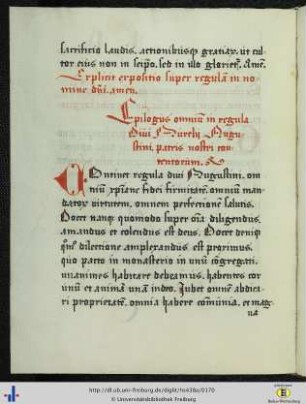 [83v - 85r] Epilogus omnium in regula divi Aurelii Augustini patris nostri contentorum.