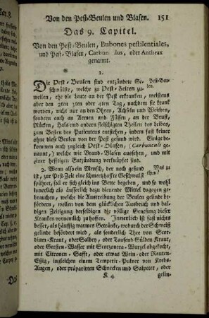 Das 9. Capitel. Von den Pest-Beulen, [...]