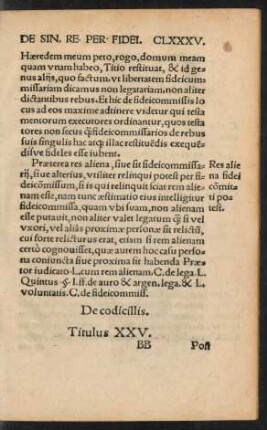 De codicillis. Titulus XXV.