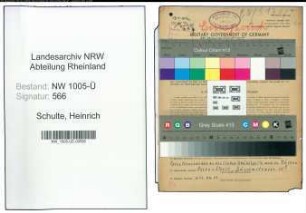 Entnazifizierung Heinrich Schulte , geb. 14.10.1892 (Abt.Vorsteher)