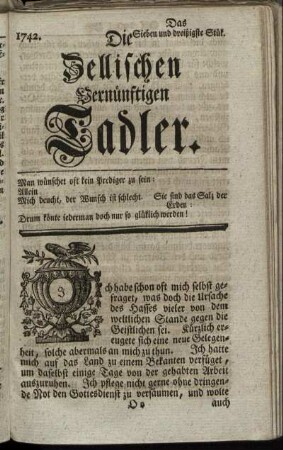 1742. Das Sieben und dreißigste Stük.