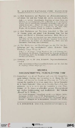 Bücher, Druckschriften, Flugblätter usw. (Nr. 533-549)