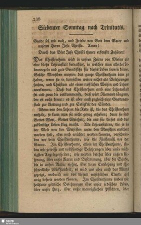 Siebenter Sonntag nach Trinitatis