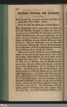 Siebenter Sonntag nach Trinitatis