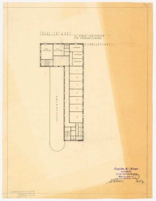 Ideal-Entwurf zu einem Sanatorium für Neubabelsberg, Potsdam: Grundriss 2. Obergeschoss