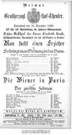 Die Wiener in Paris oder Der zwölfte Februar