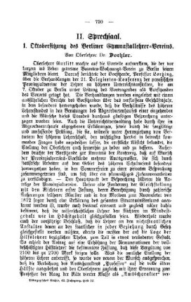 Oktobersitzung des Berliner Gymnasiallehrer-Vereins : Sprechsaal