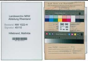 Entnazifizierung Mathilde Hillebrand , geb. 07.01.1884 (Lehrerin)