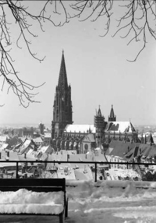 Freiburg: Blick vom Schlossberg (Kanonenplatz) aufs Münster