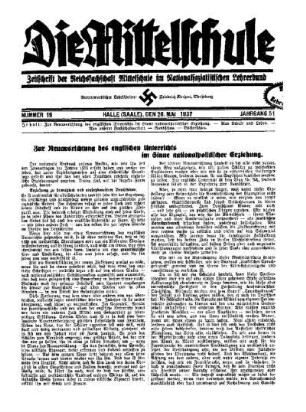 Zur Neuausrichtung des englischen Unterrichts im Sinne nationalpolitischer Erziehung