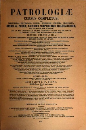 Tu en hagiois patros hēmōn Methodiu, episkopu kai martyros ta heuriskomena panta : = S.P.N. Methodii episcopi et martyris opera omnia