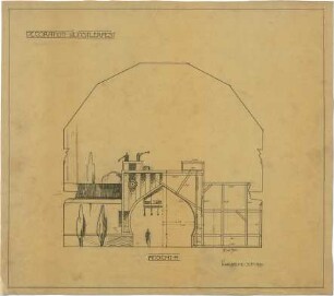 Billing, Hermann; Karlsruhe; Künstlerfest 1901 in der Festhalle, Ausstattung; Umbau Festhalle - Ansicht A