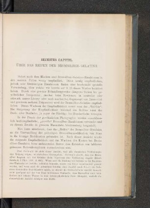Sechstes Capitel. Über das Reifen der Bromsilber-Gelatine.