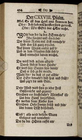 Der CXXVIII. Psalm. - Der CXLIII. Psalm.