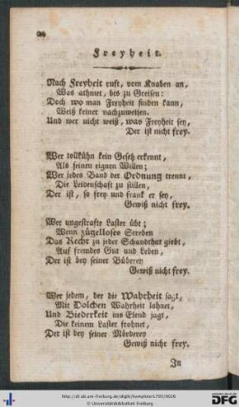 Freyheit.