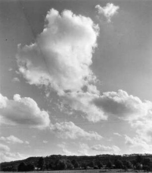 Wolkenbilder. Landschaftsausschnitt mit Kumuluswolken