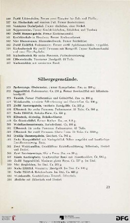 Silbergegenstände (Nr. 571-606)