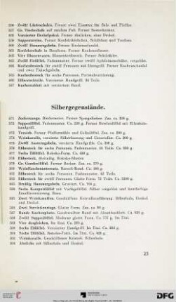Silbergegenstände (Nr. 571-606)