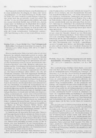 652-655 [Rezension] Offenbarungsanspruch und fundamentalistische Versuchung