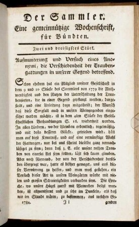 Zwei und dreisigstes Stück.