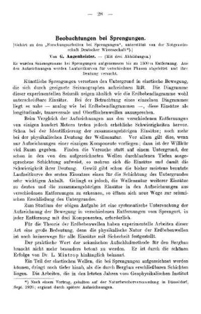 Beobachtungen bei Sprengungen