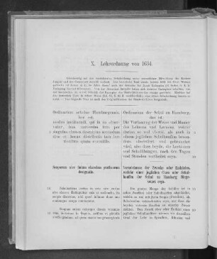 X. Lehrordnung von 1634.