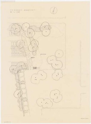 Friedhofserweiterung Manfort, Leverkusen: Teillageplan mit Gartenplan 1:100