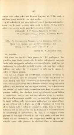 XLI. De gouverneur generaal Jan Pietersz. Coen en Rade van Indie aan de bewindhebbers der generale Oost-Ind. Comp. (Heeren XVII.)