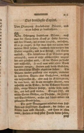 Das dreißigste Capitel. Von Pflanzung fruchtbarer Bäume, und was dabey zu beobachten