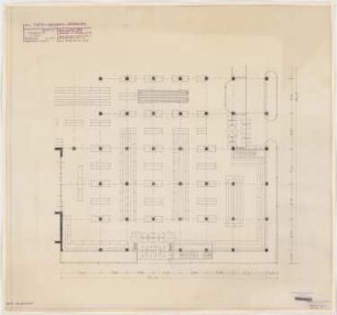 Warenhaus Tietz, Breslau: 7. Entwurf, Teilgrundriss 1:100