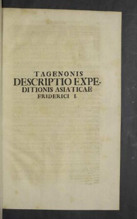 [VIII.] Tagenonis Descriptio Expeditionis Asiaticae Friderici I.
