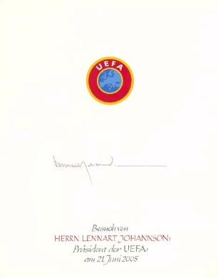 Lennart Johannson, Präsident der UEFA