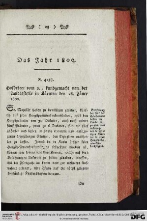 Das Jahr 1800: Jäner