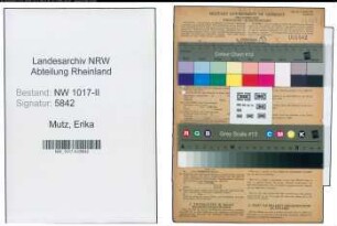 Entnazifizierung Erika Mutz , geb. 08.07.1911 (Verkkaeuferin)